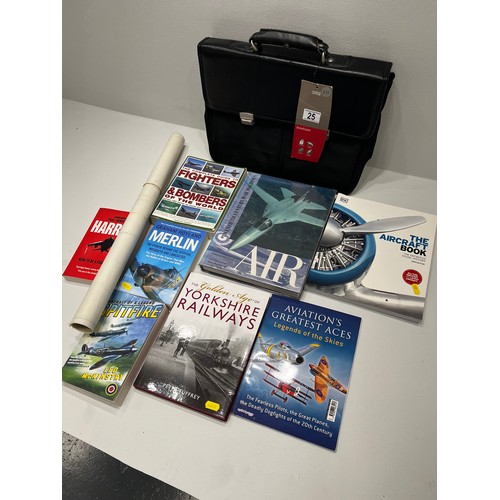 25 - E.D.C. Photonic air craft literature and books + Brand new M/S briefcase