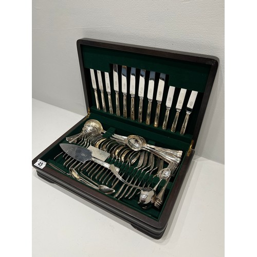 45 - George Butler Sheffield canteen of cutlery in wooden box