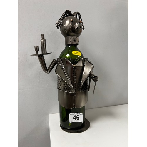 46 - Metal wine bottle holder ideal man cave Christmas gift