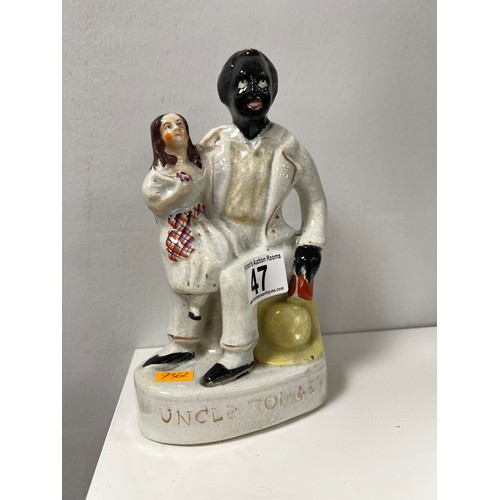 47 - Vintage Uncle Tom and Eva flat back figure