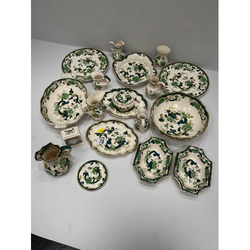 78 - Quantity Masons green chartreuse pottery