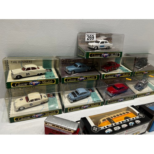 269 - Box collectible corgi model cars / buses / train mostly boxed