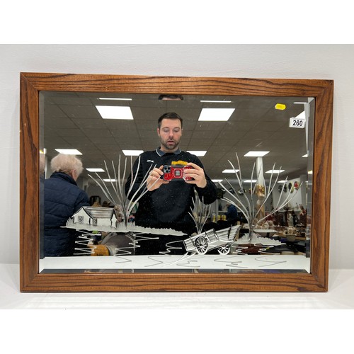 260 - Bevel Edge Mirror in Wood fame