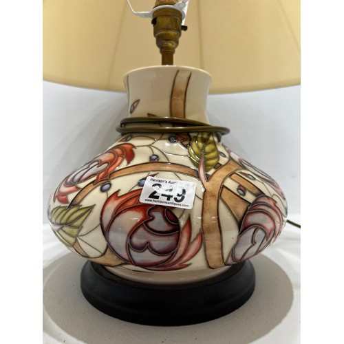 249 - Large Moorcroft table lamp and shade ‘pirouette breeze’