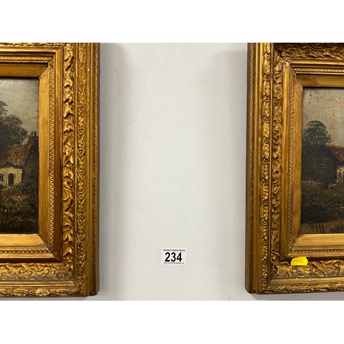 234 - Pair Victorian oil paintings in gilt frames