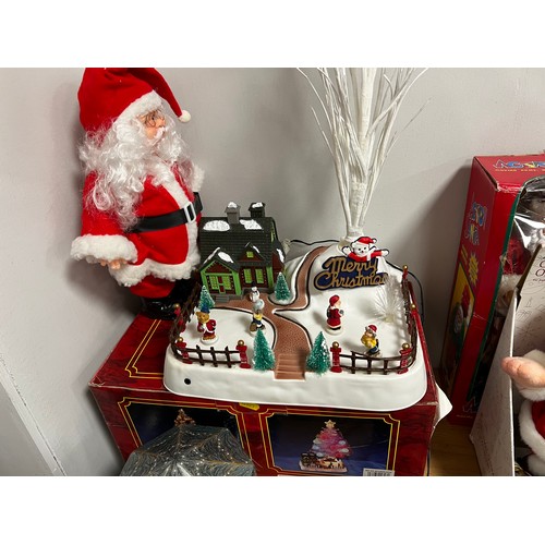 201 - Quantity Christmas Decorations trees/Santa figures etc