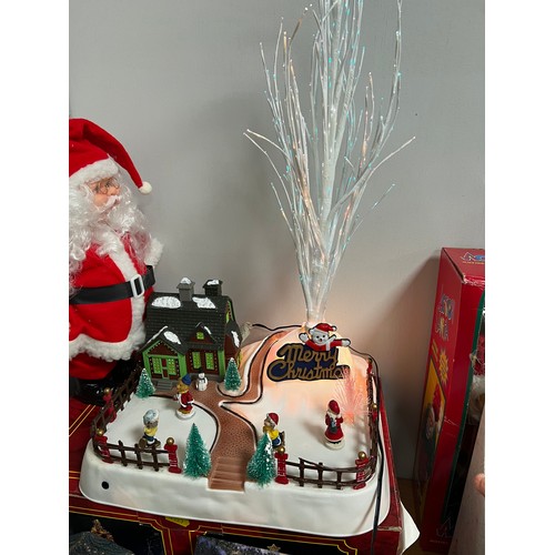 201 - Quantity Christmas Decorations trees/Santa figures etc