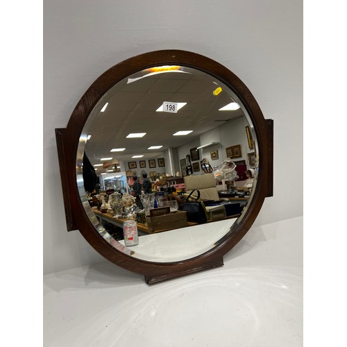 198 - Oak framed 1940’s Bevel edge Mirror