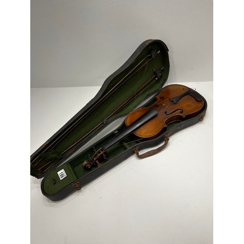 166 - Vintage Violin/Bow in case