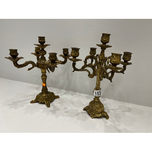 153 - Heavy brass candelabra