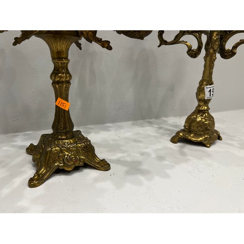 153 - Heavy brass candelabra