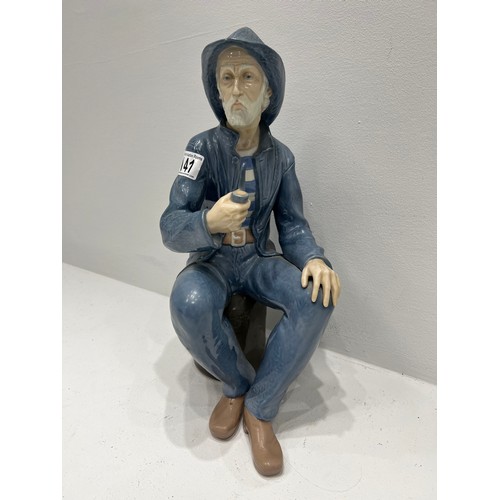 141 - Large NAO by lladro fisherman figure