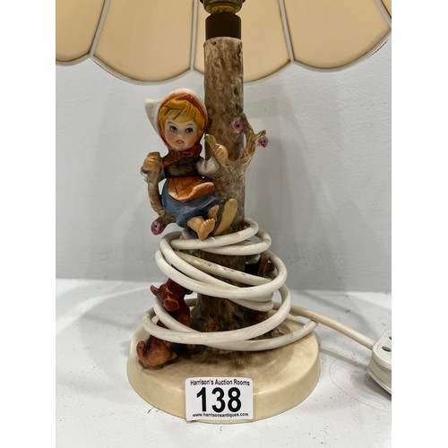 138 - Goebel girl in tree lamp and shade