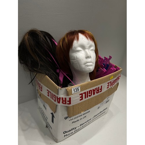 135 - Box Ladies wigs new with stands