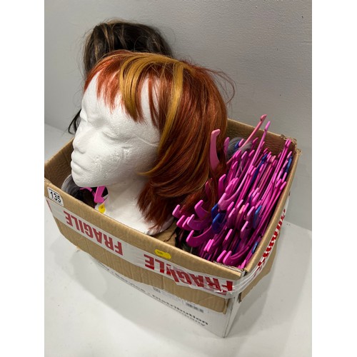 135 - Box Ladies wigs new with stands