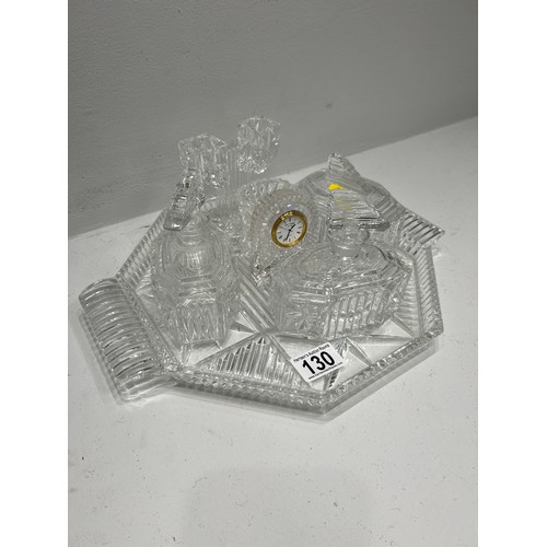 130 - Vintage cut glass dressing table set