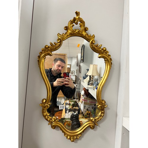 115 - Ornate Gilt framed wall mirror