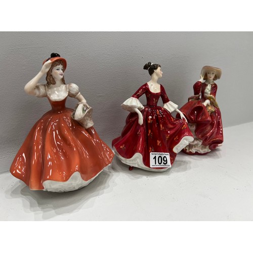 109 - 3 Royal Doulton figures