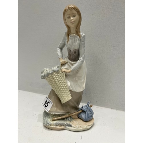 95 - NAO by lladro girl holding basket