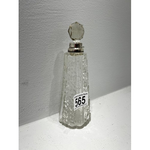 565 - Vintage silver rimmed perfume bottle London maker