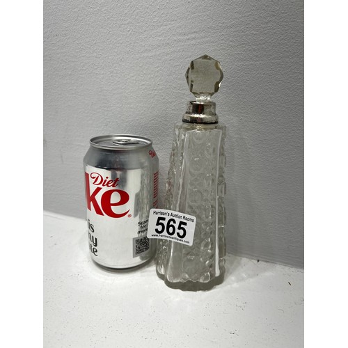 565 - Vintage silver rimmed perfume bottle London maker