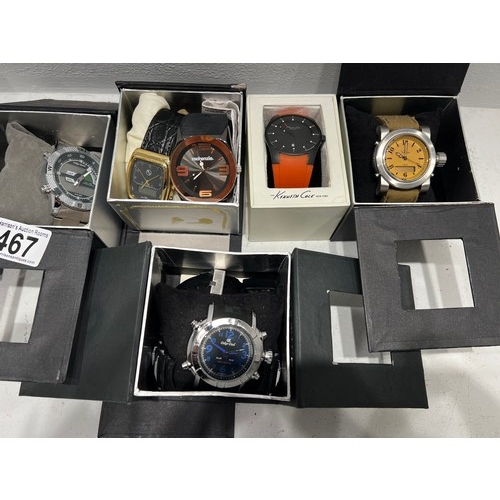 467 - 6 Boxed Watches Oscar Emil/Kenneth Cole/Mckenzie etc