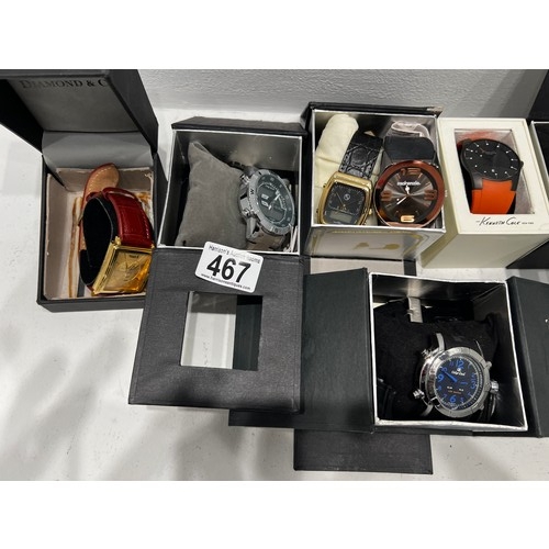 467 - 6 Boxed Watches Oscar Emil/Kenneth Cole/Mckenzie etc