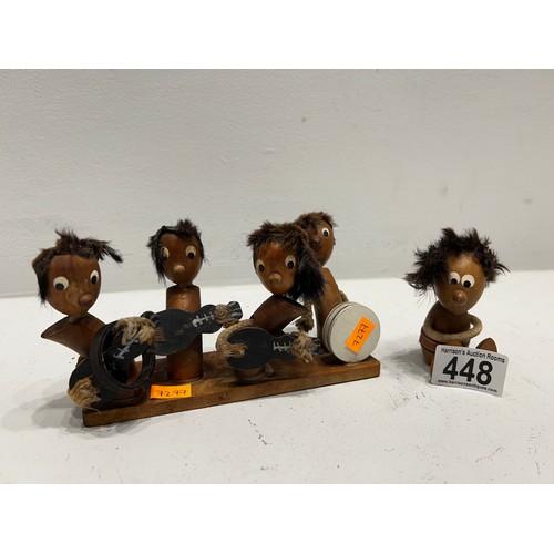 448 - Vintage 1960’s Beatles Wooden Figures