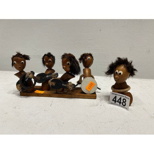 448 - Vintage 1960’s Beatles Wooden Figures