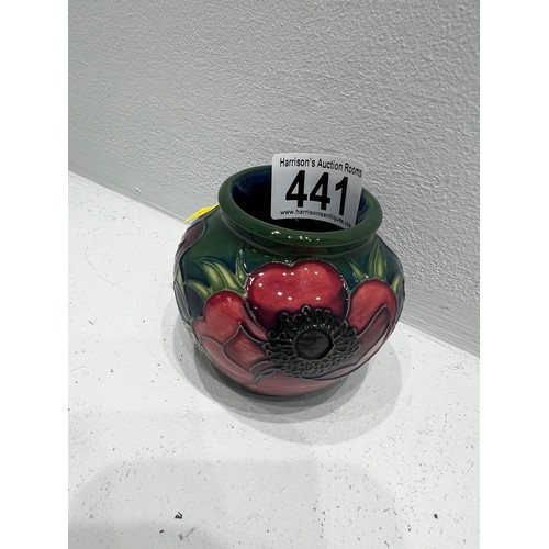 441 - Moorcroft Small Vase Anemone Pattern