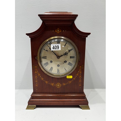 409 - Edwardian Inlay Mantlepiece Clock