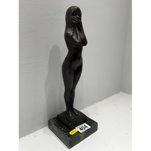 404 - Bronze Deco Style Lady Figure on marble stand