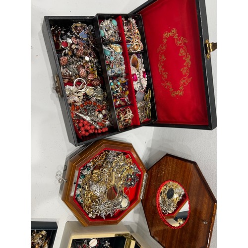 402 - 3 Jewellery Boxes with costume jewellery