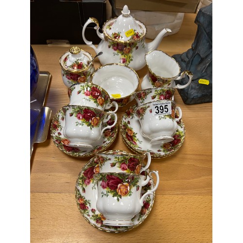 395 - Royal Albert Country Rose Tea Set 6 place setting