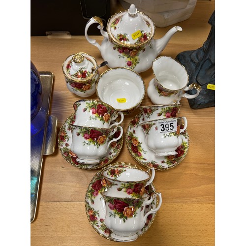 395 - Royal Albert Country Rose Tea Set 6 place setting