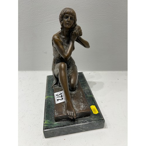 372 - Bronze Lady on marble Base