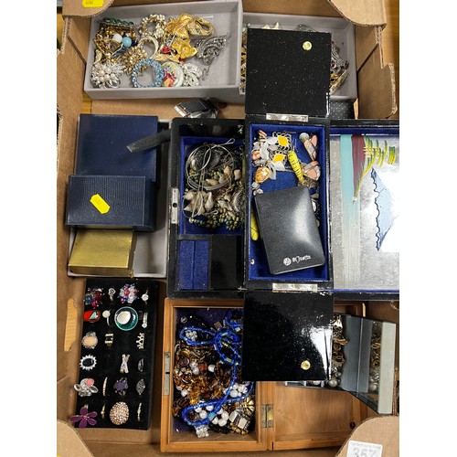 357 - Good Box vintage costume jewellery and jewellery Boxes