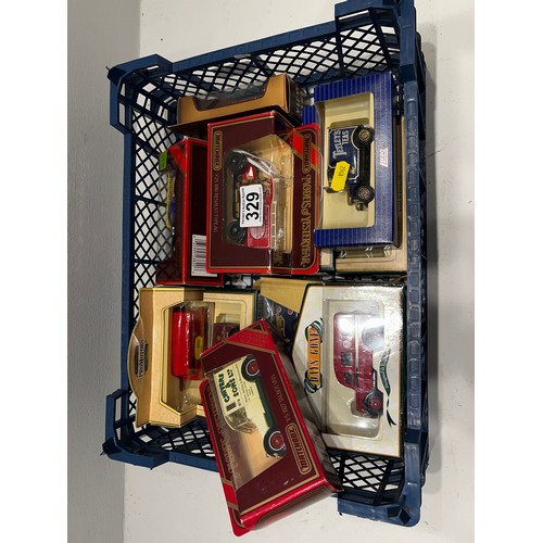 329 - Basket collectable boxed vehicles