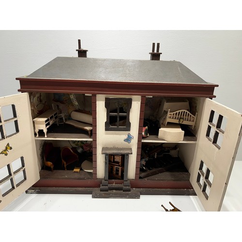 327 - Vintage Doll House with Furniture