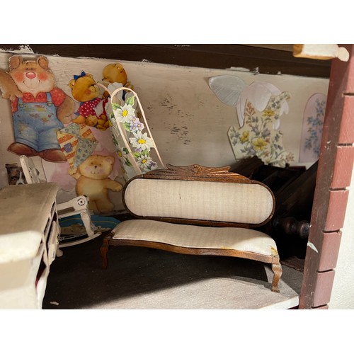 327 - Vintage Doll House with Furniture