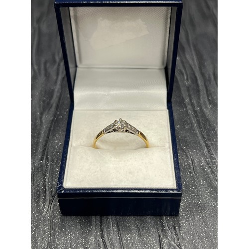 518 - 18ct Gold Diamond Solitaire Ring Size X 2.7g gross