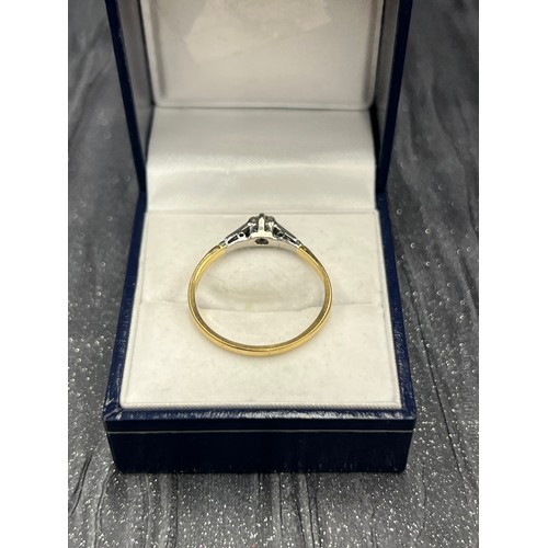 518 - 18ct Gold Diamond Solitaire Ring Size X 2.7g gross