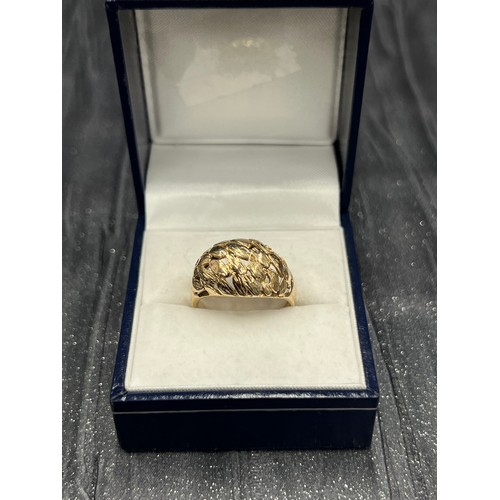 508 - 9ct Gold Basket weave design Ring 3.8g size O/P