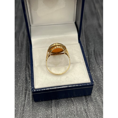 504 - Cameo Ring set in 9ct Gold 3.1g gross size O