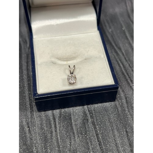 483 - 18ct White Gold Diamond single stone Pendant 0.50gs estimated colour G, clarity VS