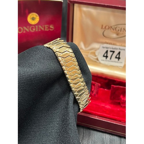 474 - Longines Gents 9ct Gold Watch in super condition Boxed Working