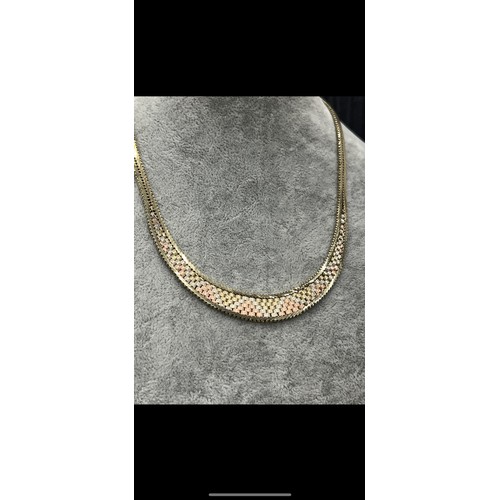 544 - 9ct  tri-gold Necklace 32.6g