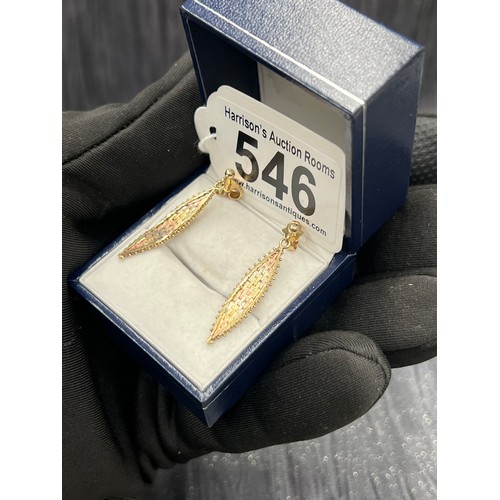 546 - 9ct Tri- gold Earings 2.8g