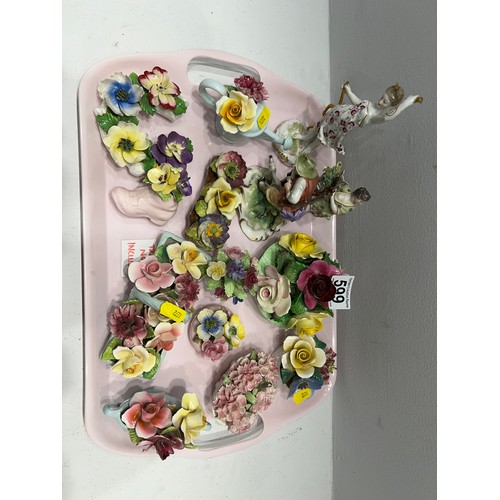 599 - Tray English Bone China Flower Posies.tray not included