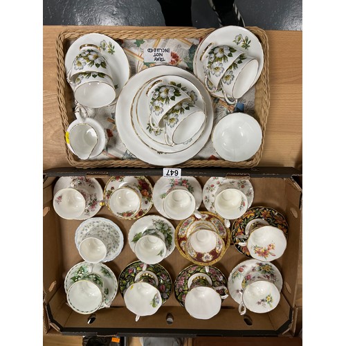 647 - Box and tray cabinet cups and saucers tray not inc